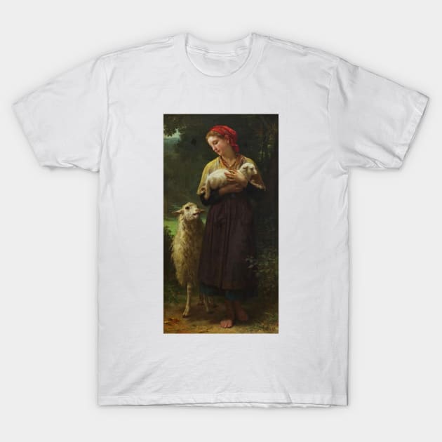 The Shepherdess by William-Adolphe Bouguereau T-Shirt by Classic Art Stall